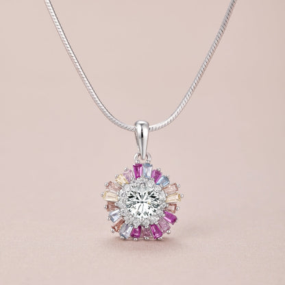 [Noble Jewelry]Charming Flower Colorful Necklace