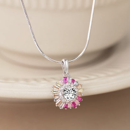 [Noble Jewelry]Charming Flower Colorful Necklace