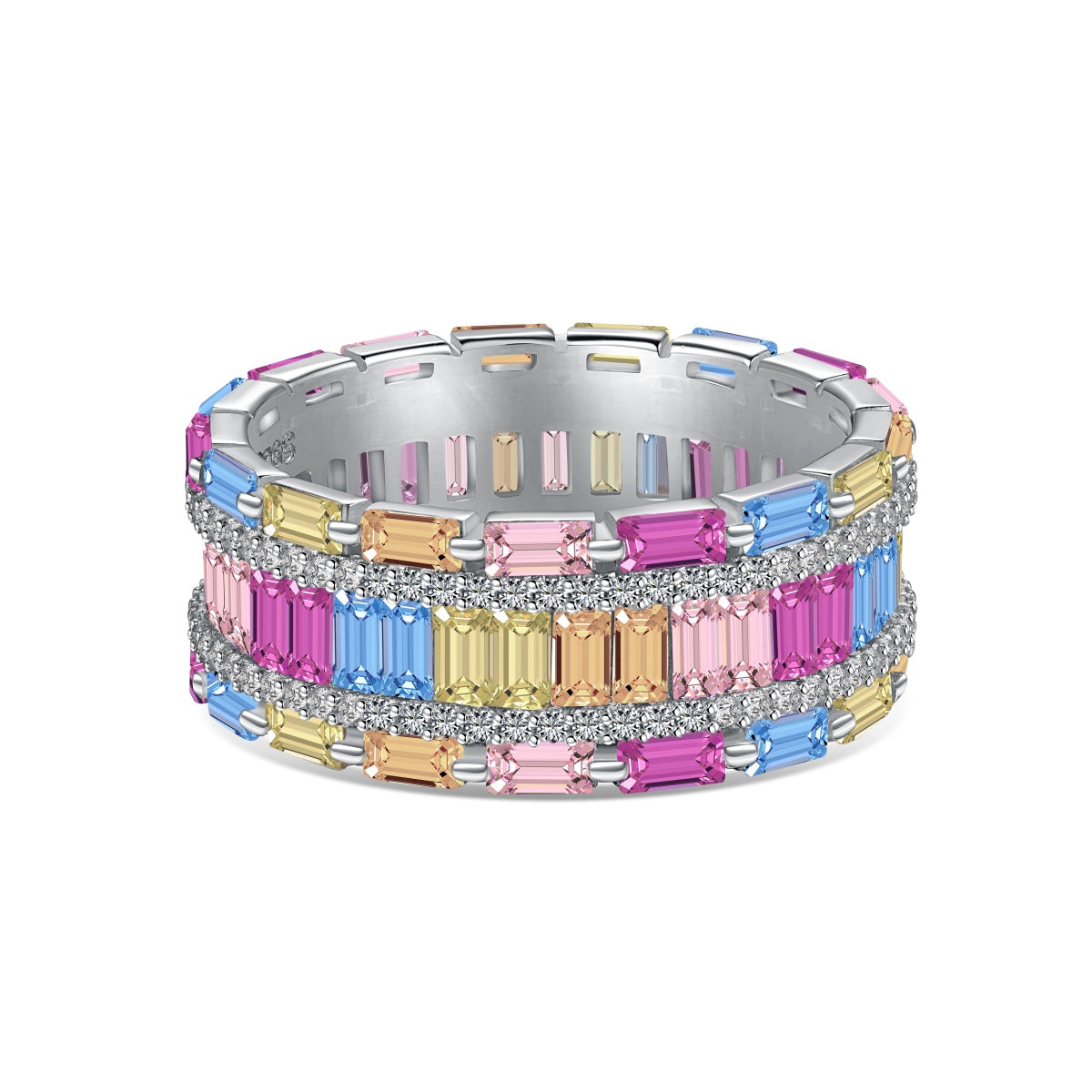 [Noble Jewelry]Dazzling Colorful Radiant Cut Party Ring