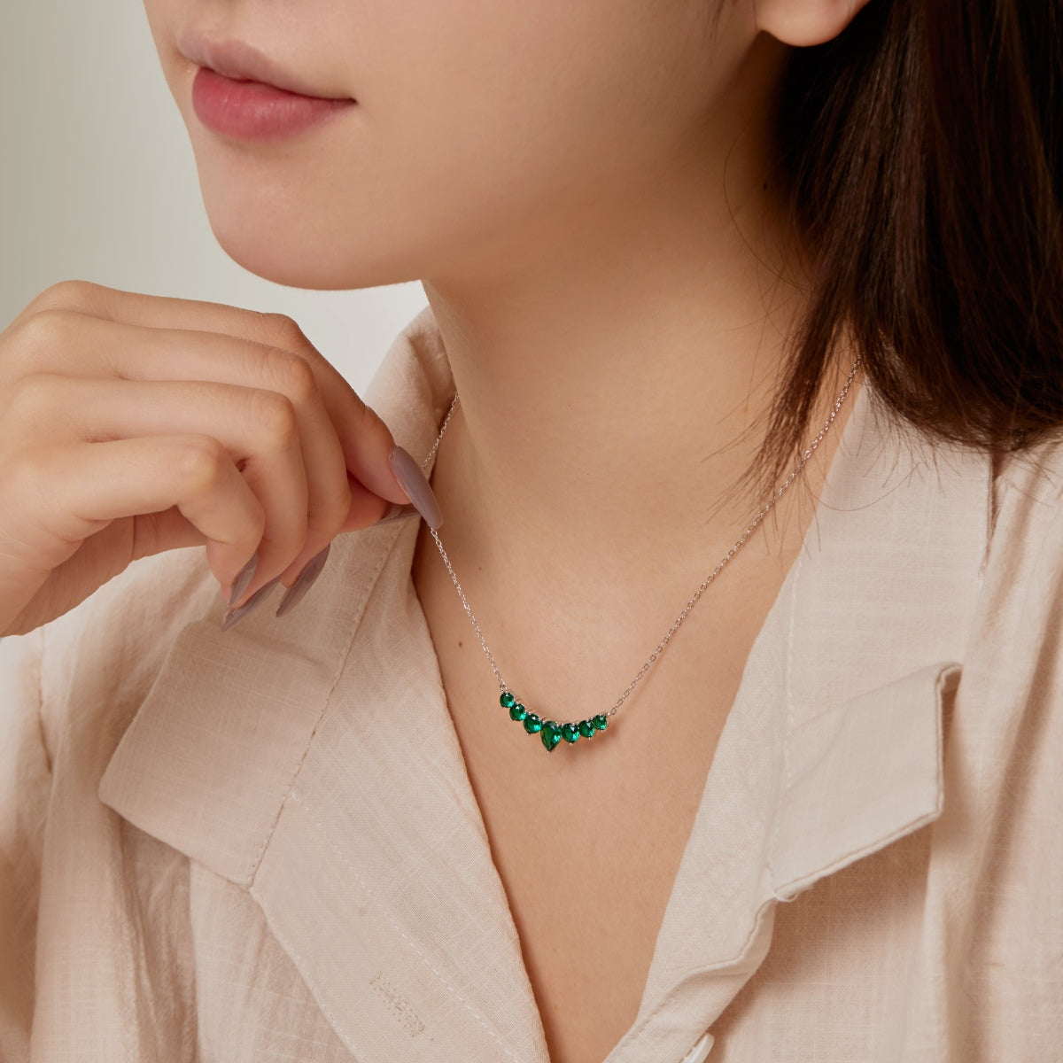 [Noble Jewelry]Dainty Colorful Heart Necklace