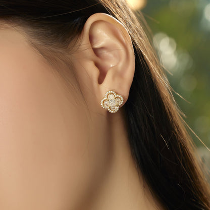 [Noble Jewelry]Lucky Four-Leaf Clover Exquisite Earrings