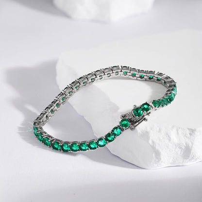 [Noble Jewelry]Radiant Colorful Round Cut Party Bracelet