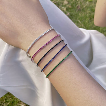 [Noble Jewelry]Radiant Colorful Round Cut Party Bracelet