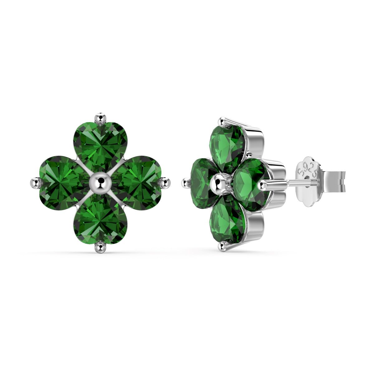 [Noble Jewelry]Four-Leaf Clover Ball Earrings