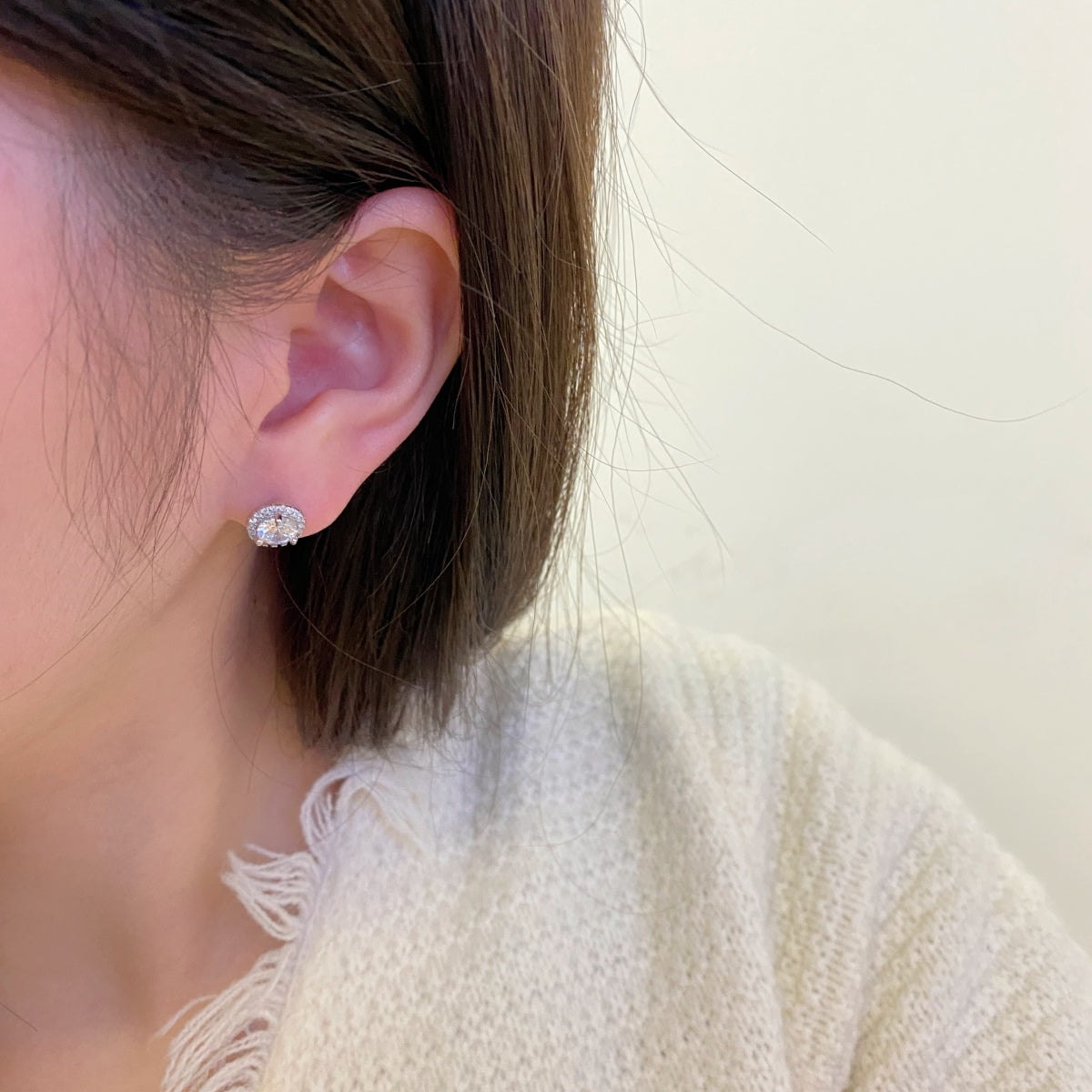 [Noble Jewelry]Classic Princess Round Shape Earrings