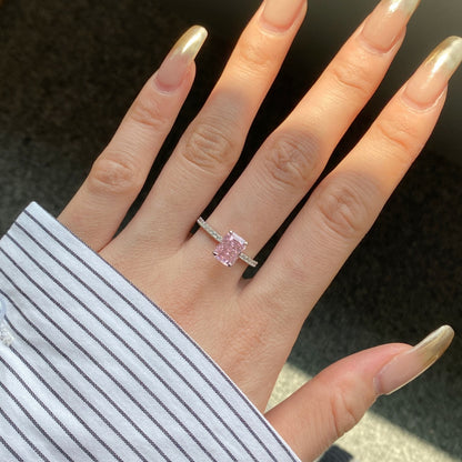 [Noble Jewelry]2.0 Carat Dazzling Sparkling Radiant Cut Party Ring