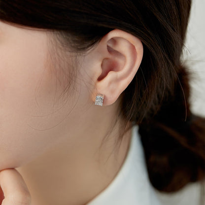 [Noble Jewelry]Radiant Luxurious Princess Cut Daily Earrings