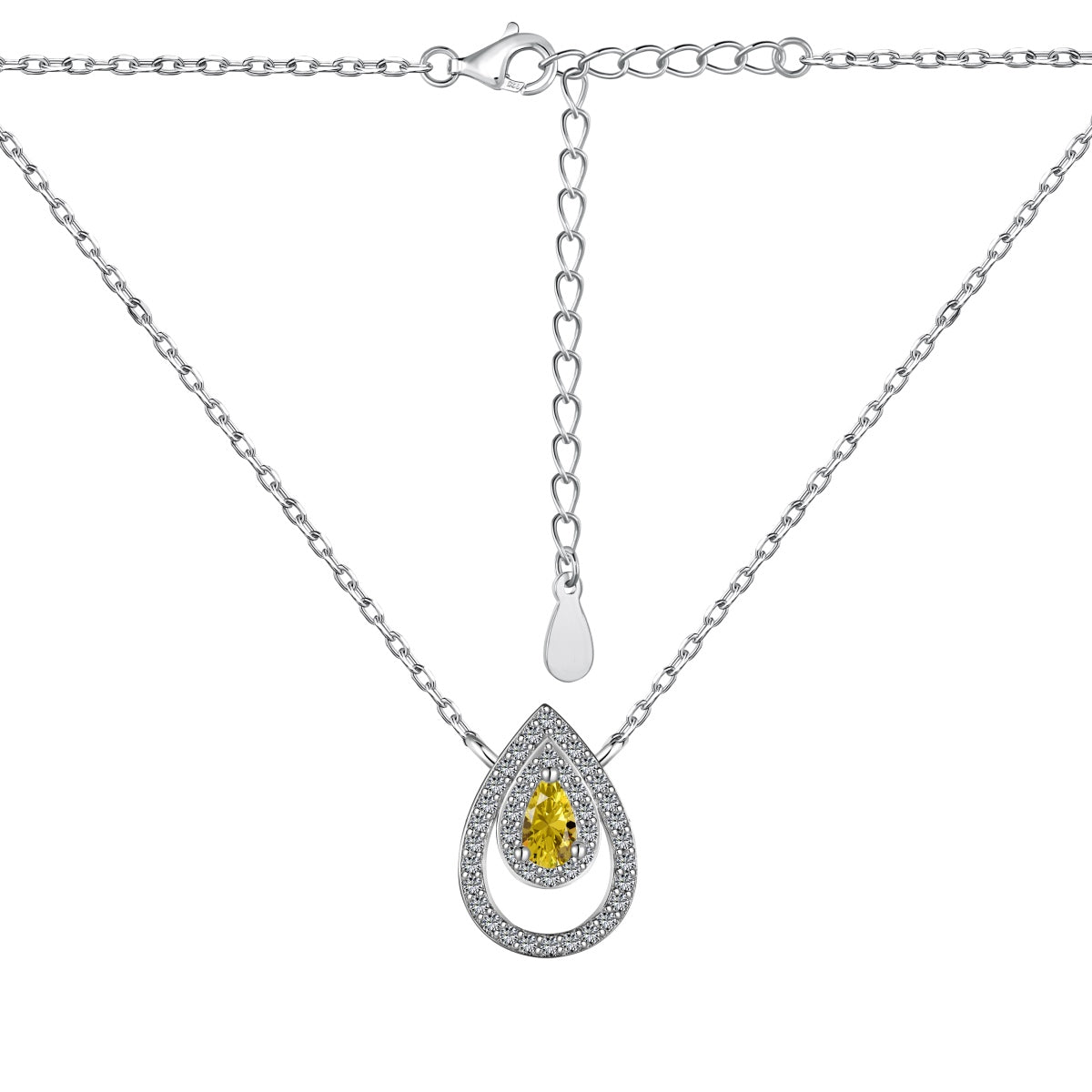 [Noble Jewelry]Sparkling Pear Cut Necklace