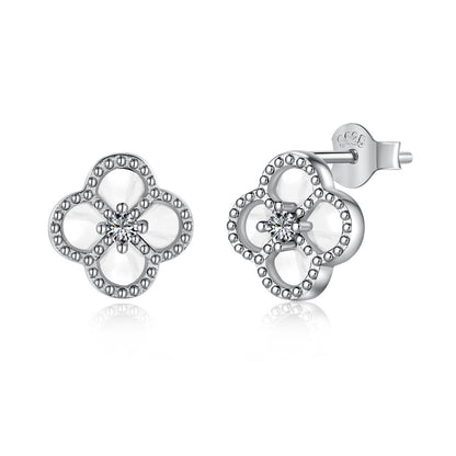 [Noble Jewelry]Four-Leaf Clover Flower Shape Exquisite Earrings