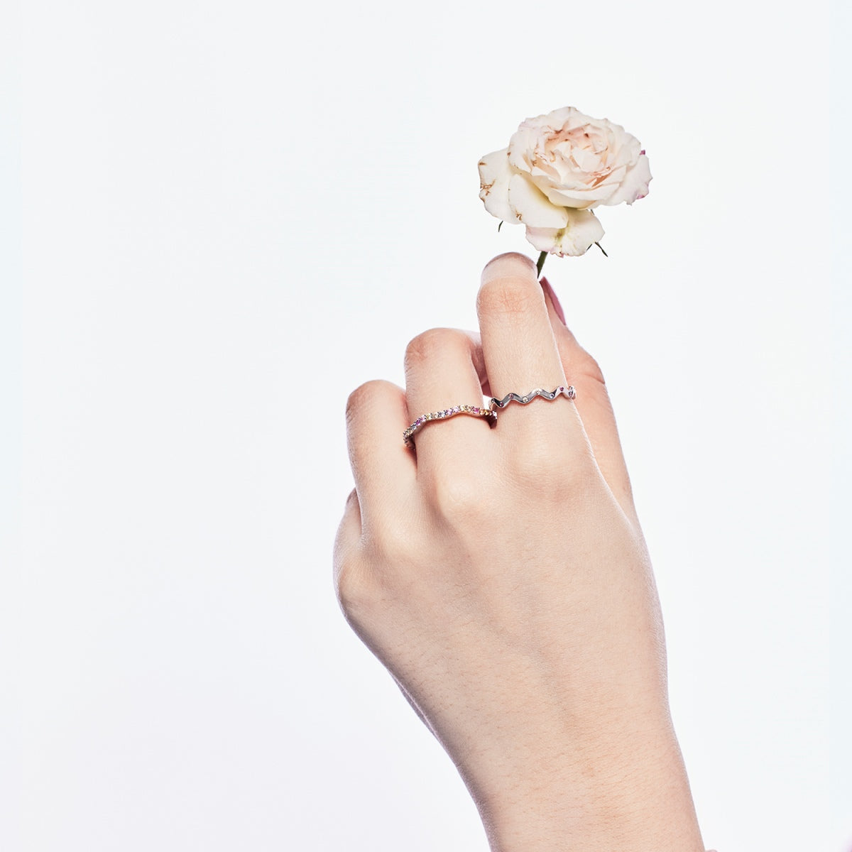 [Noble Jewelry]Dainty Colorful Round Cut Party Ring