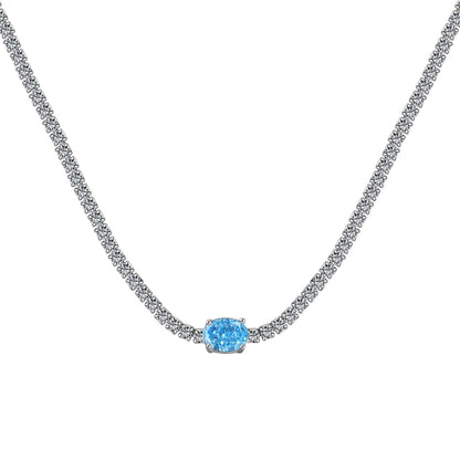 [Noble Jewelry]1.0 Carat Shining Oval Cut Necklace