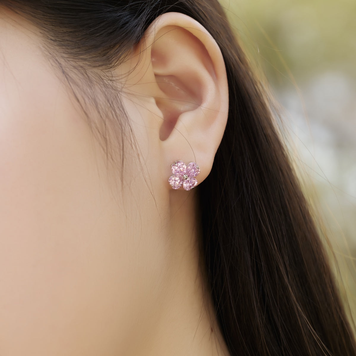 [Noble Jewelry]Four-Leaf Clover Ball Earrings