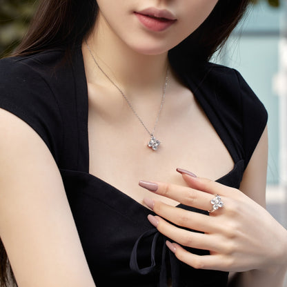 [Noble Jewelry]Four-Leaf Clover And Eight-Pointed Star Necklace