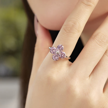 [Noble Jewelry]Four-Leaf Clover Eight-Pointed Star Ring