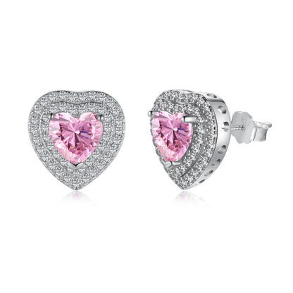 [Noble Jewelry]Dazzling Heart Shape Lover Earrings