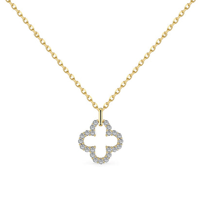 [Noble Jewelry]Four-Leaf Clover Hollow Design Exquisite Necklace