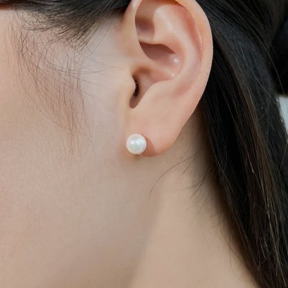 [Noble Jewelry]Delicate Pearl Earrings