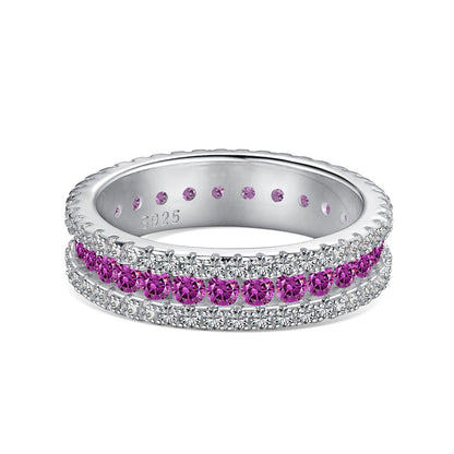 [Noble Jewelry]Delicate Colorful Round Cut Daily Ring