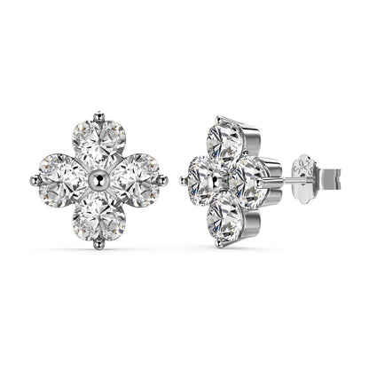 [Noble Jewelry]Four-Leaf Clover Ball Earrings