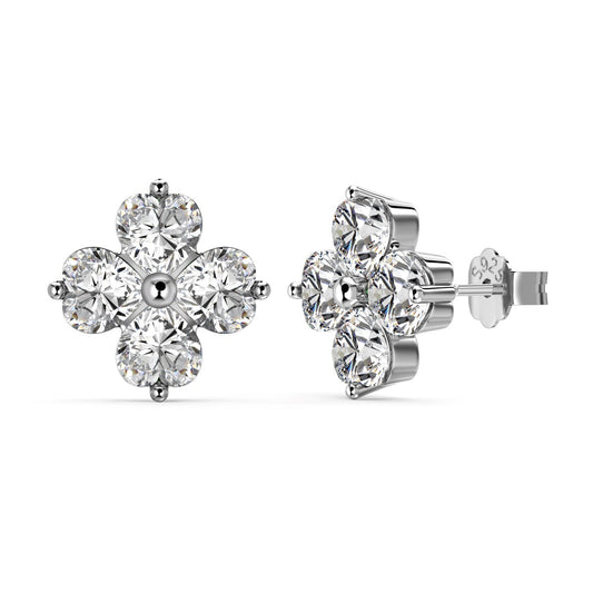 [Noble Jewelry]Four-Leaf Clover Ball Earrings