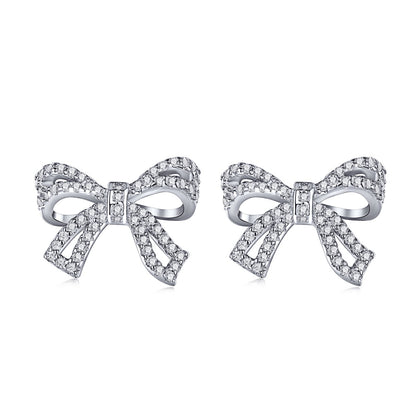 [Noble Jewelry]Dainty Bow Shape Earrings