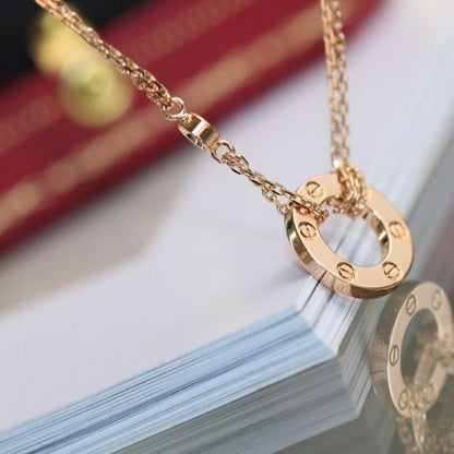 [Noble Jewelry]LOVE NECKLACE ADJUSTABLE ROSE GOLD 2 DIAMOND