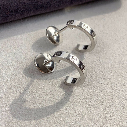 [Noble Jewelry]LOVE EARRINGS 2.65MM SILVER