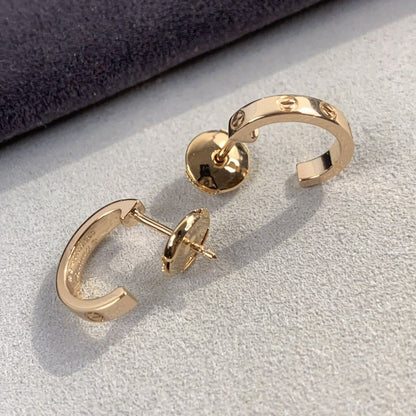 [Noble Jewelry]LOVE EARRINGS 2.65MM PINK GOLD