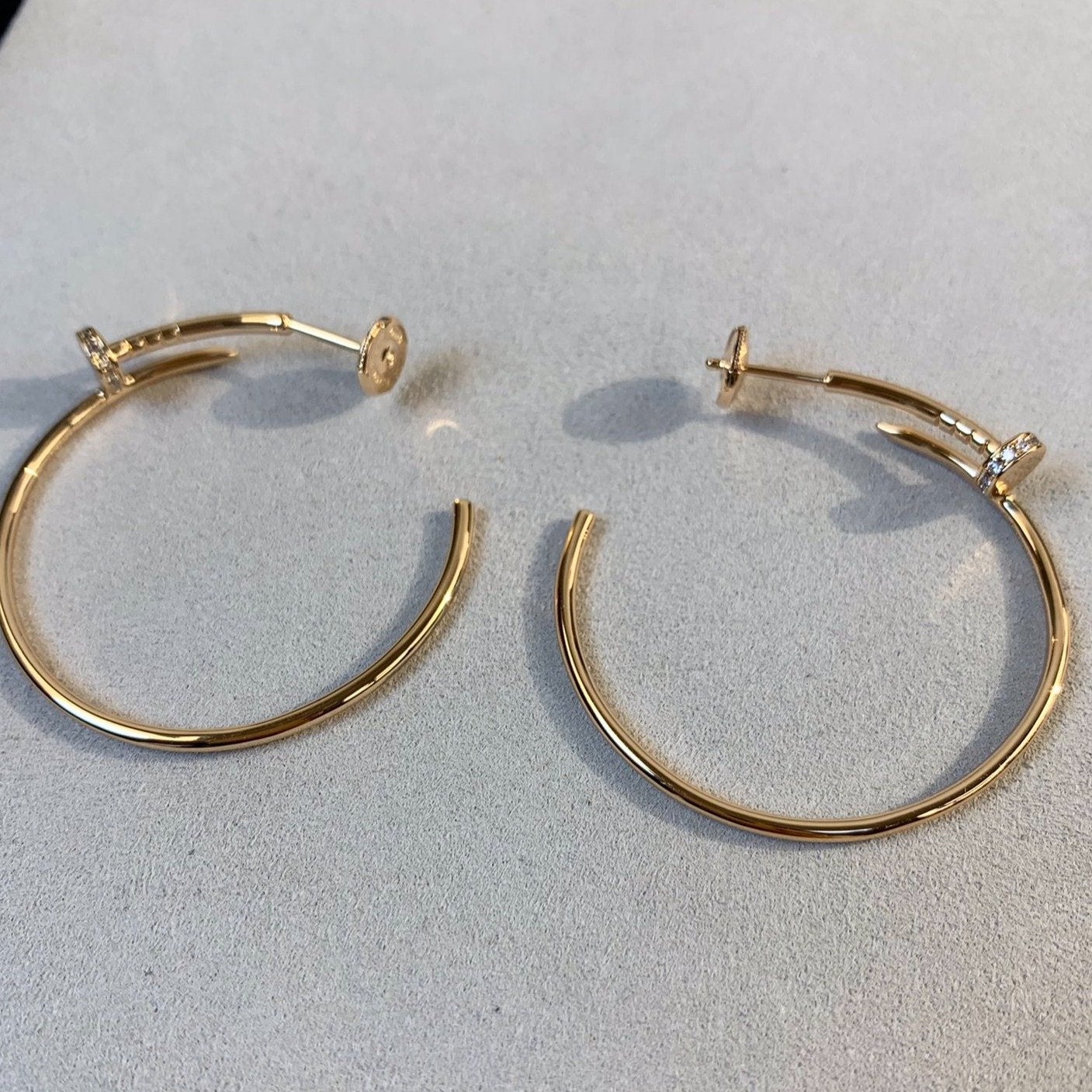 [Noble Jewelry]JUSTE EARRINGS GOLD DIAMONDS 1.8MM