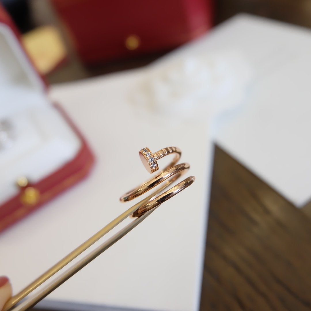 [Noble Jewelry]JUSTE RING 1.8MM PINK GOLD DOUBLE ROW