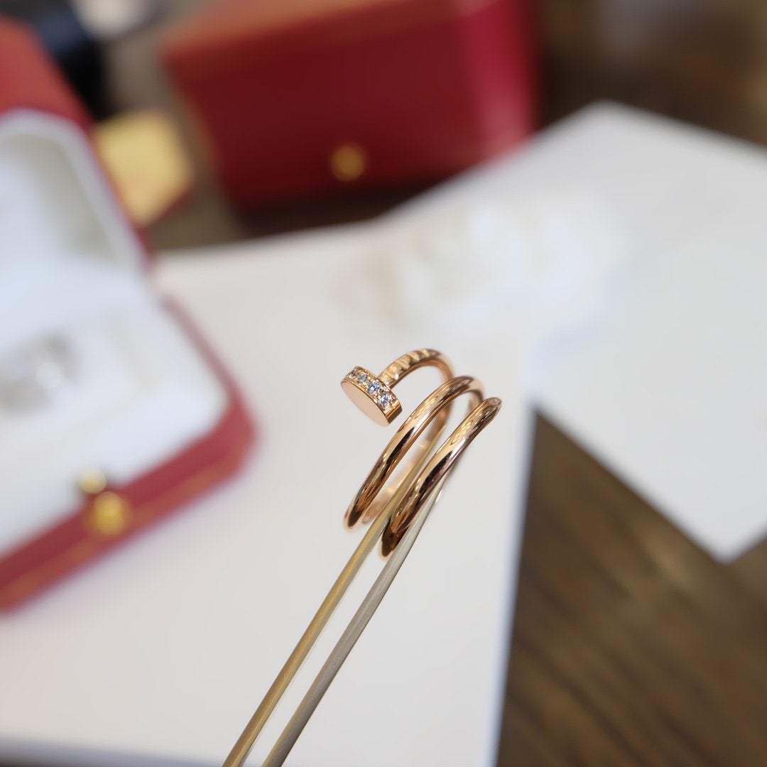 [Noble Jewelry]JUSTE RING 1.8MM PINK GOLD DOUBLE ROW