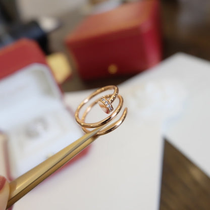 [Noble Jewelry]JUSTE RING 1.8MM PINK GOLD DOUBLE ROW