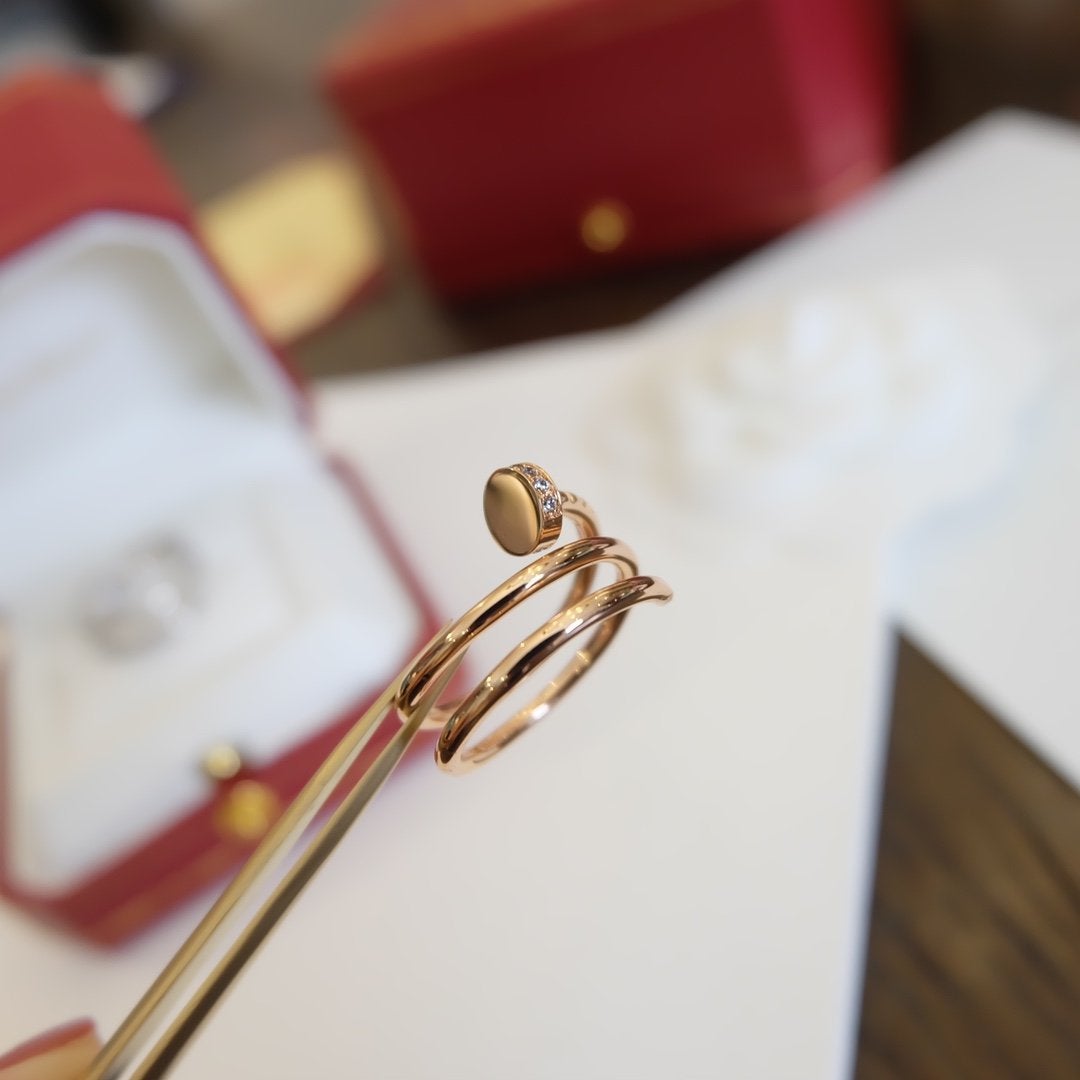 [Noble Jewelry]JUSTE RING 1.8MM PINK GOLD DOUBLE ROW