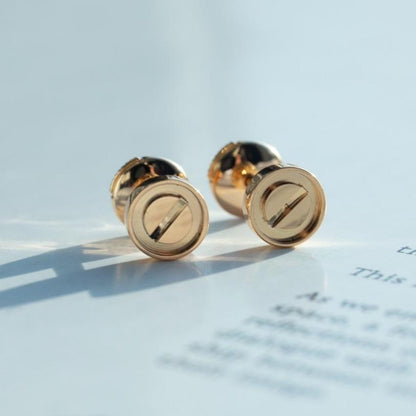 [Noble Jewelry]LOVE EARRINGS PINK GOLD 7.2MM