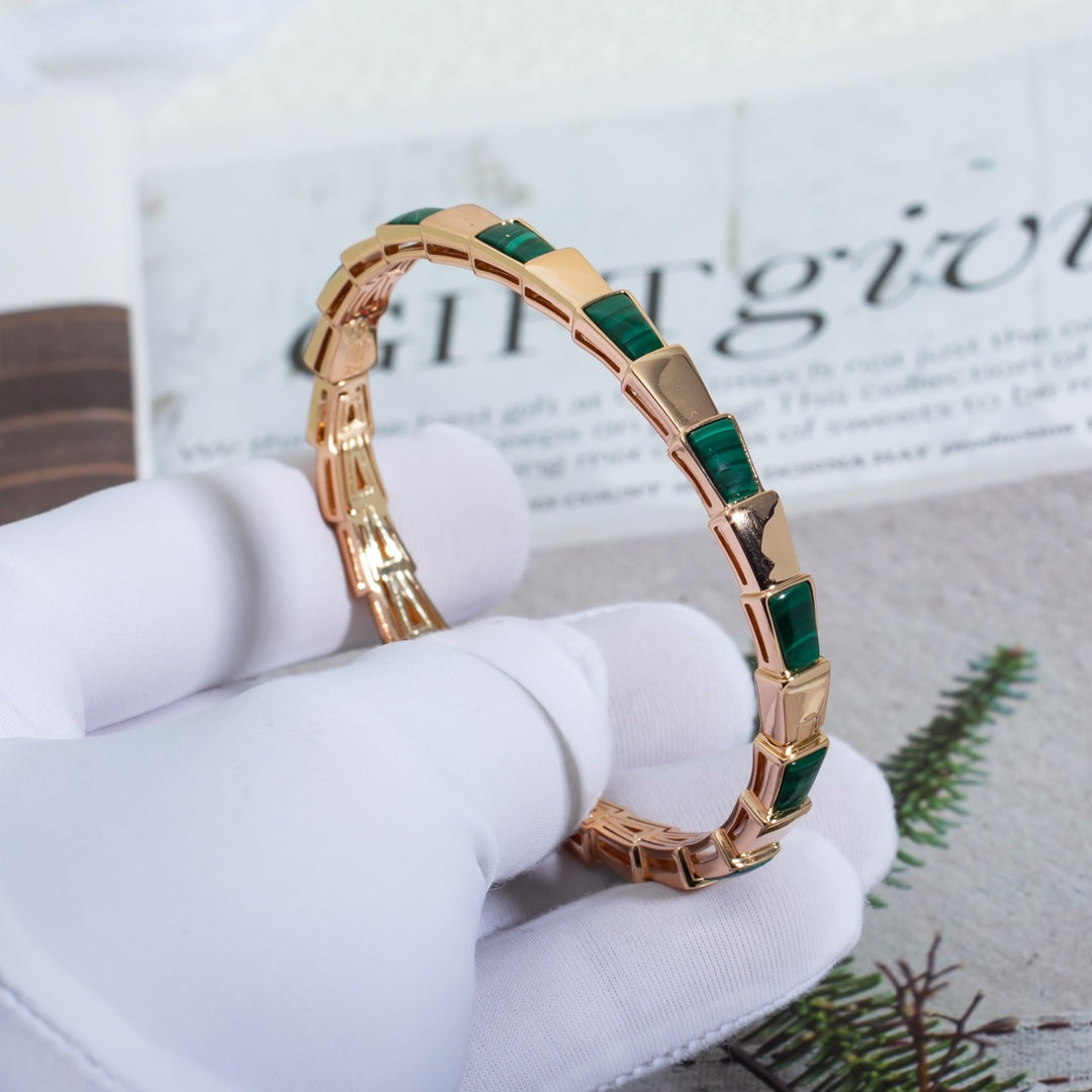 [Noble Jewelry]SERPENTI BRACELET PINK GOLD MALACHITE