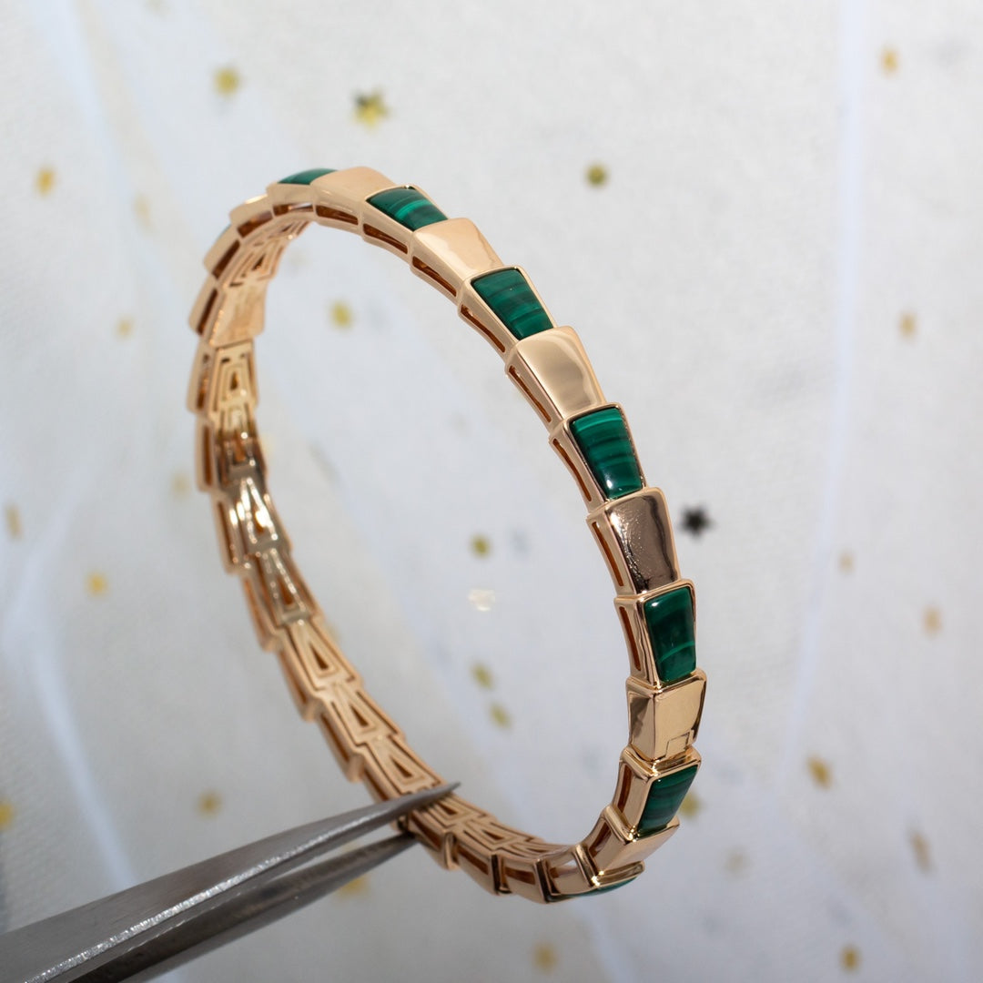 [Noble Jewelry]SERPENTI BRACELET PINK GOLD MALACHITE