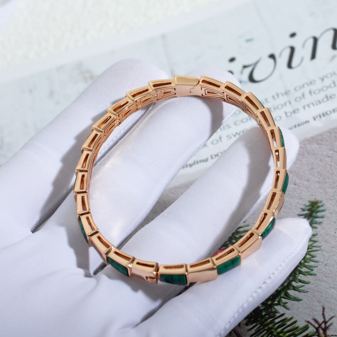 [Noble Jewelry]SERPENTI BRACELET PINK GOLD MALACHITE