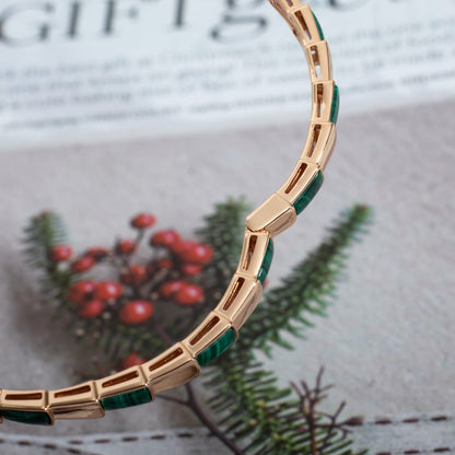 [Noble Jewelry]SERPENTI BRACELET PINK GOLD MALACHITE