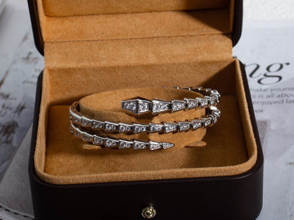 [Noble Jewelry]SERPENTI BRACELET SILVER DIAMOND DOUBLE ROW