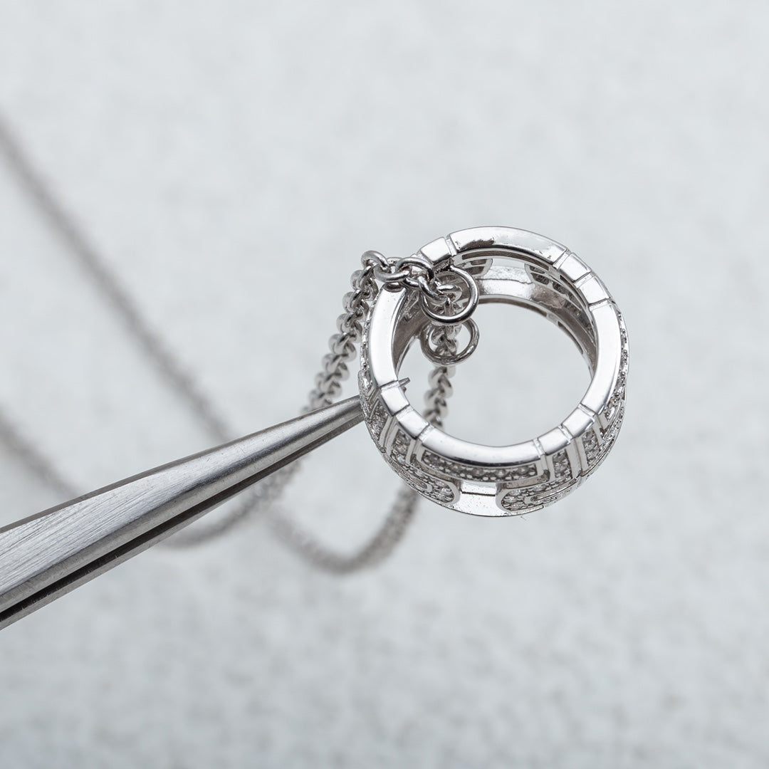 [Noble Jewelry]PARENTESI NECKLACE SILVER DIAMOND