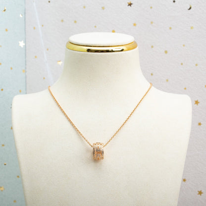 [Noble Jewelry]PARENTESI NECKLACE PINK GOLD DIAMOND