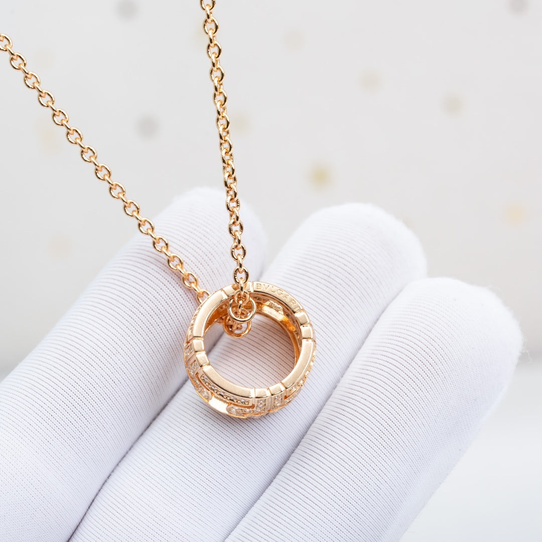 [Noble Jewelry]PARENTESI NECKLACE PINK GOLD DIAMOND