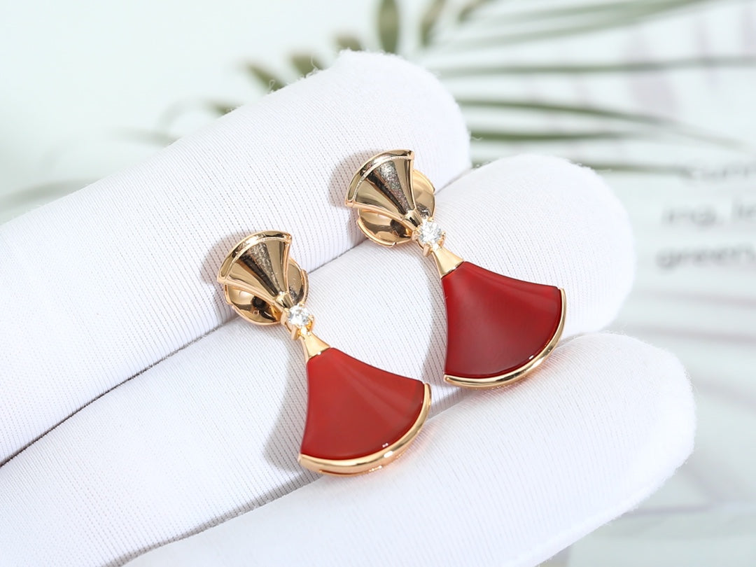 [Noble Jewelry]DREAM Carnelian PINK GOLD EARRINGS