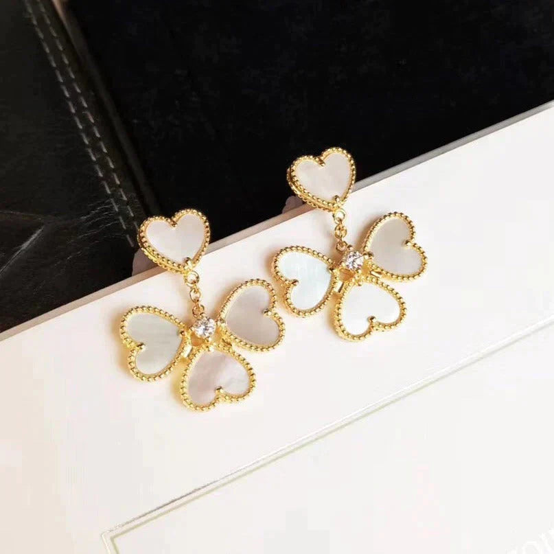 [Noble Jewelry]CLOVER SWEET WHITE MOP EARRINGS