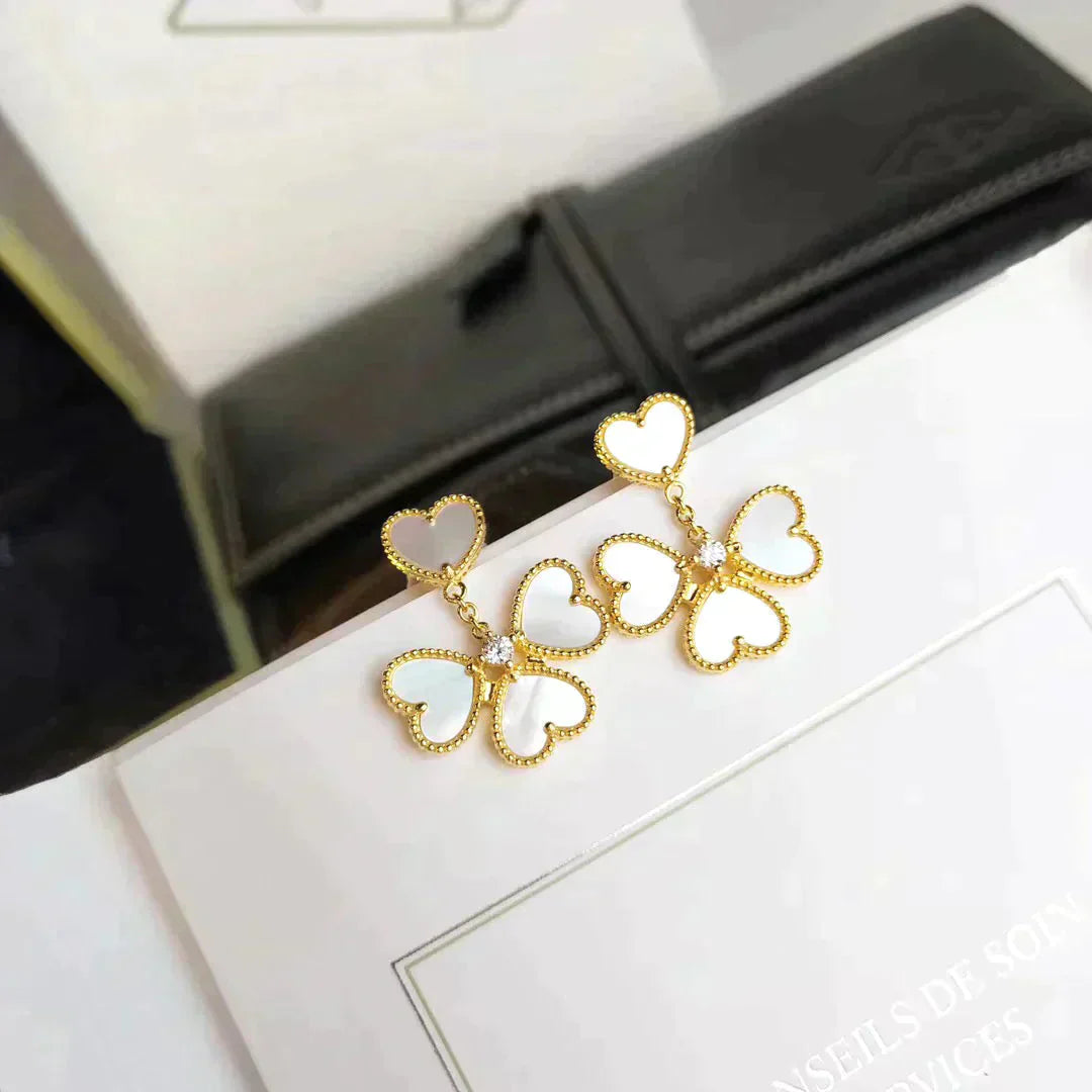 [Noble Jewelry]CLOVER SWEET WHITE MOP EARRINGS