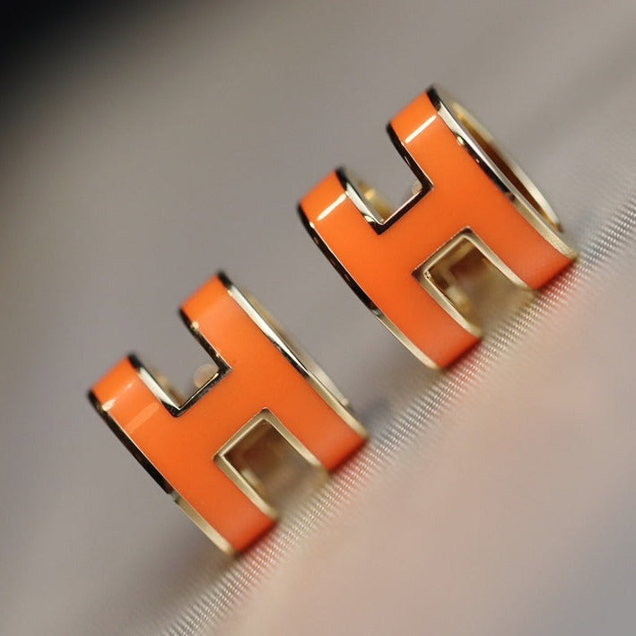 [Noble Jewelry]MINI POP H EARRINGS ORANGE