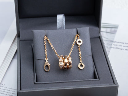 [Noble Jewelry]SERPENTI PINK GOLD NECKLACE DIAMOND