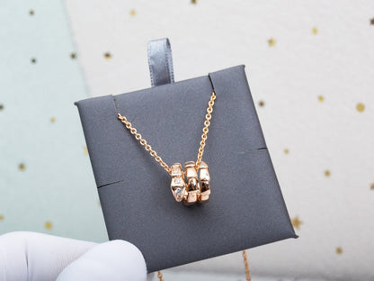 [Noble Jewelry]SERPENTI PINK GOLD NECKLACE DIAMOND