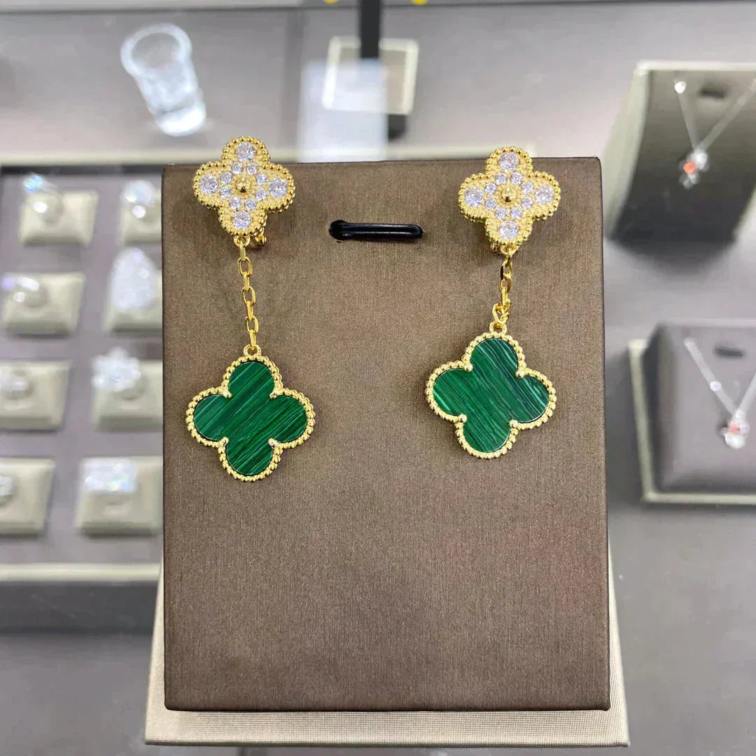 [Noble Jewelry]CLOVER  2 MOTIFS  DIAMOND  EARRINGS (MULTIPLE CHOICESç´