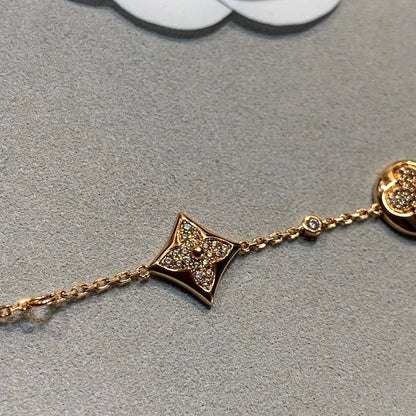 [Noble Jewelry]STAR AND SUN 4 MOTIFS GOLD DIAMONDS BRACELET